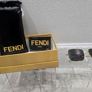 Fendi Black and Gold Sunglasses